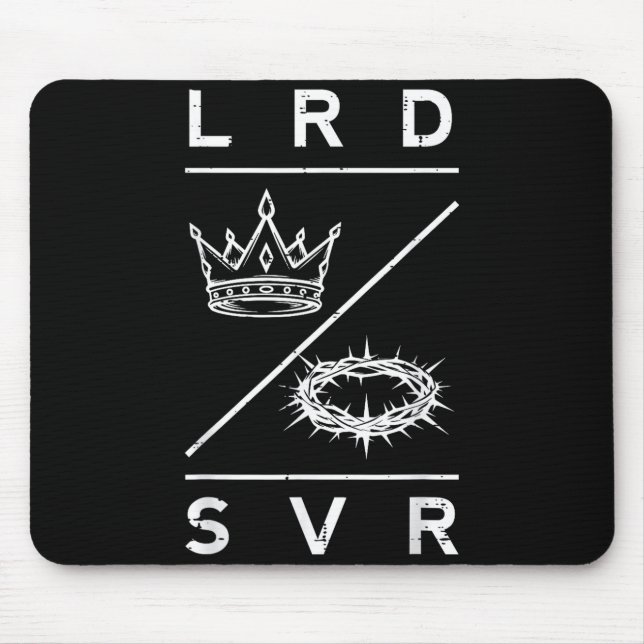Lord Saviour Crown Christian God Jesus Bible Men W Mousepad (Vorne)