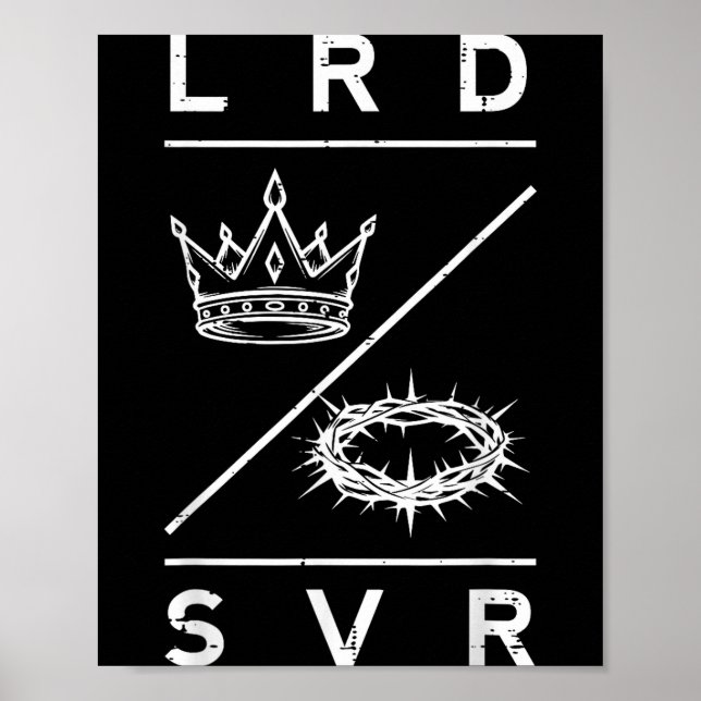 Lord Saviour Crown Christian God Jesus Bible Men W Poster (Vorne)
