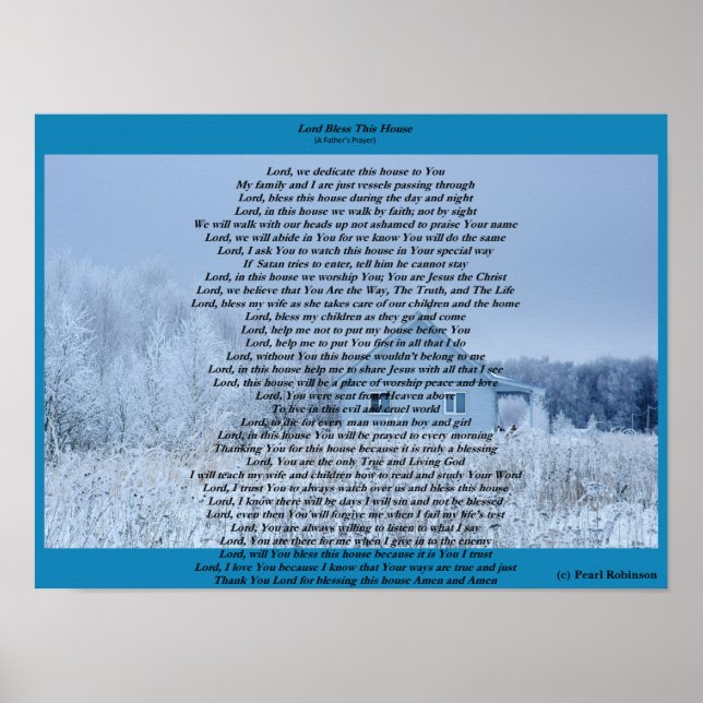 Lord segne dieses Haus 16X12 Poster (Vorne)