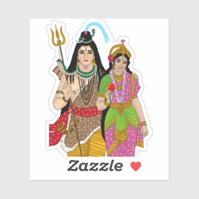 Lord Shiv Parvati Aufkleber (Blatt)
