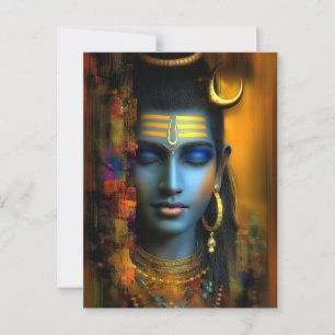 Lord Shiva Druck: Moderne abstrakte visionäre Kuns Postkarte