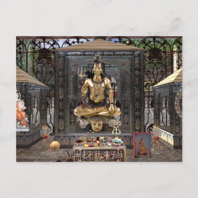 Lord Shiva Hindu Temple Postcard Postkarte (Vorderseite)