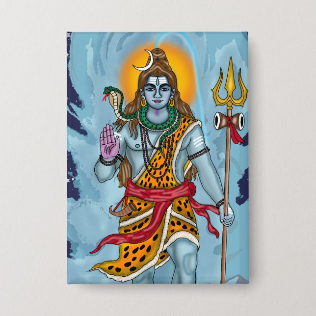 Lord Shiva Knopf Abzeichen Button (Vorderseite)