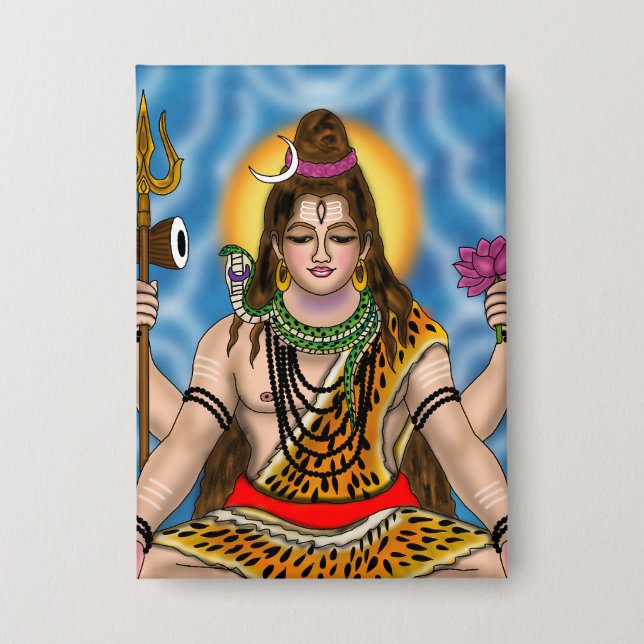 Lord Shiva Knopf Button (Vorderseite)