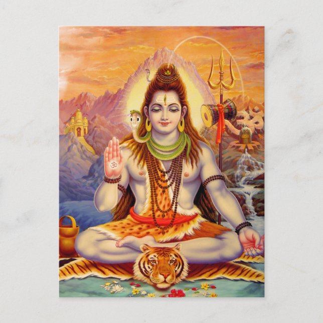Lord Shiva Meditate Carte postale (Devant)