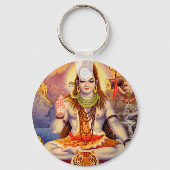 Lord Shiva Meditating Schlüsselanhänger (Vorderseite)