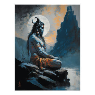 Lord shiva meditieren, häusliche Erwärmung, Gesche Fotodruck
