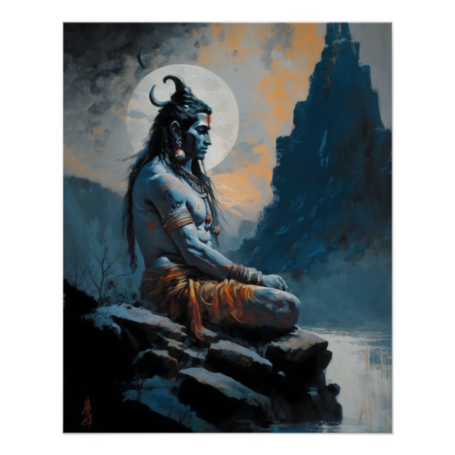Lord shiva meditieren, häusliche Erwärmung, Gesche Poster (Vorderseite)
