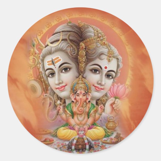 Lord Shiva Runder Aufkleber (Vorderseite)
