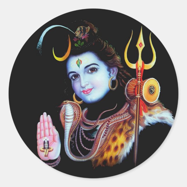 Lord Shiva Runder Aufkleber (Vorderseite)
