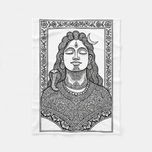 Lord Shiva traditionelle indische Mehendi und Mand Fleecedecke