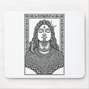 Lord Shiva Traditionelle Indische Mehendi und Mand Mousepad
