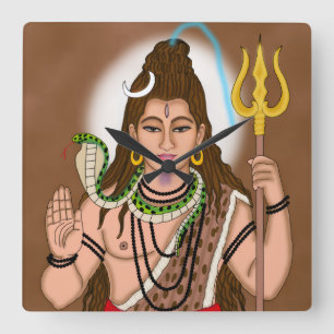Lord Shiva-Uhr Quadratische Wanduhr