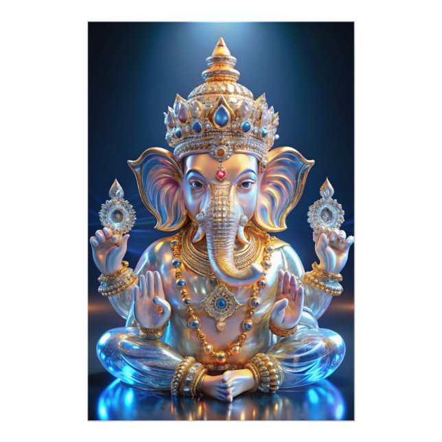 Lord Shree Ganesha Crystal & Diamond Skulptur Fotodruck (Vorne)