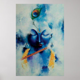 Lord Shree Krishna Artistic design Wall Art Poster