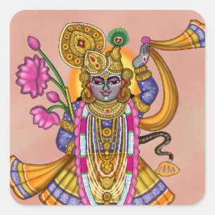 Lord Shreenathji-Aufkleber Quadratischer Aufkleber