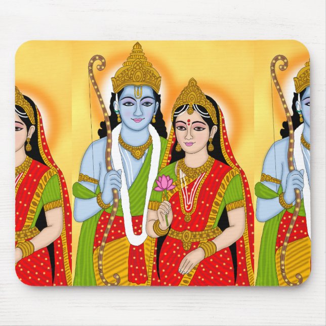 Lord SitaRam-Mausepad – Spirituelles Schreibtischz Mousepad (Vorne)