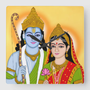 Lord Sitaram-Uhr – göttliche Wanddekoration und Ho Quadratische Wanduhr