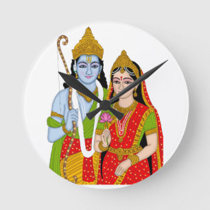 Lord Sitaram-Uhr – Göttlicher Wanddekor & Home Dec Runde Wanduhr