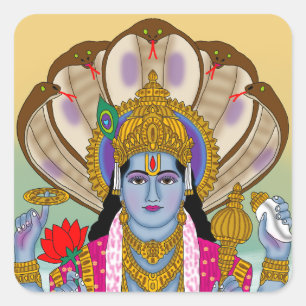Lord Vishnu-Aufkleber Quadratischer Aufkleber