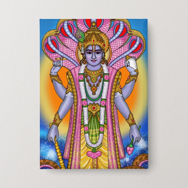 Lord Vishnu Knopf Button (Vorderseite)