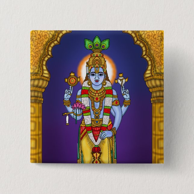 Lord Vishnu Knopf Button (Vorderseite)