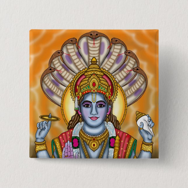Lord Vishnu Knopf Button (Vorderseite)