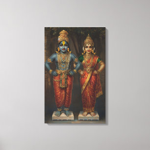 Lord Vitthal und Rakhumai Devi Leinwand Wall Art