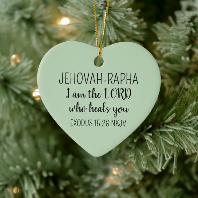 Lord Who Heals Light Green Simple Christian Keramik Ornament (Baum)
