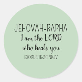 Lord Who Heals Light Green Simple Christian Runder Aufkleber