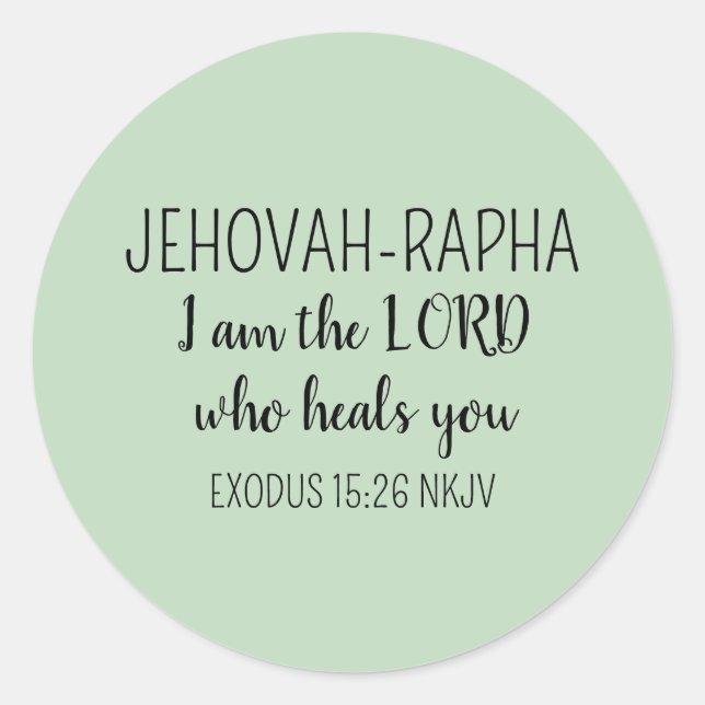 Lord Who Heals Light Green Simple Christian Runder Aufkleber (Vorderseite)