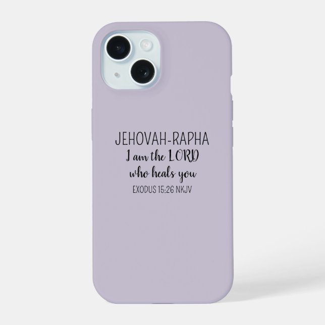 Lord Who Heals Light Purple Simple Christian iPhone 15 Hülle (Rückseite)