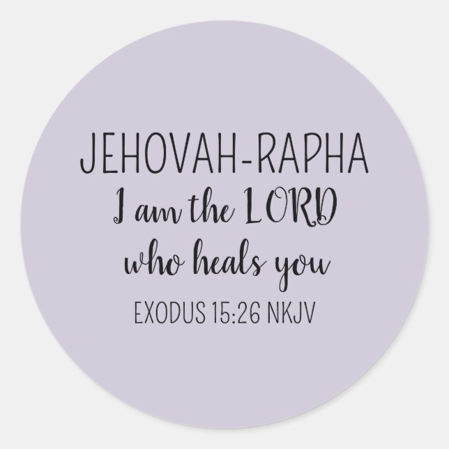 Lord Who Heals Light Purple Simple Christian Runder Aufkleber (Vorderseite)