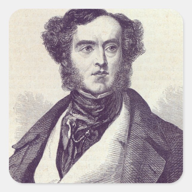 Lord William George Cavendish Bentinck 2 Quadratischer Aufkleber (Vorderseite)