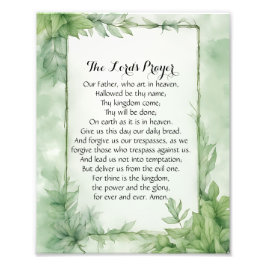 Lord's Gebet Watercolor Botanisches Poster Print
