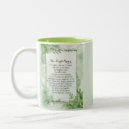 Lord's Gebet Watercolor Botanisches Poster Print Zweifarbige Tasse