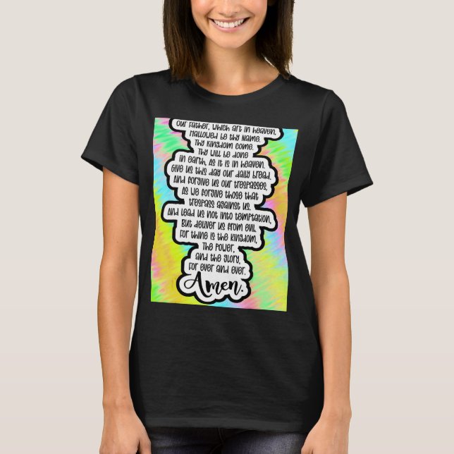 Lords Gebete Amen Christliche Frau Jesus Re T-Shirt (Vorderseite)