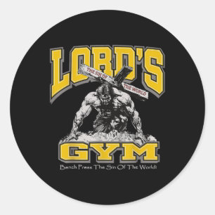 Lords Gym Bench presst den Sohn der Welt2 Runder Aufkleber