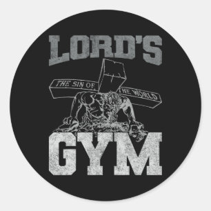 Lord's Gym - Lord's the Sin of World Jesus 2 Runder Aufkleber