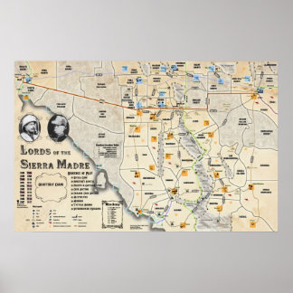 Lords of the Sierra Madre Map Poster