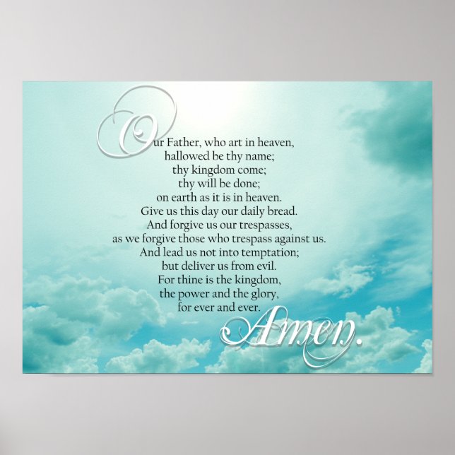 Lords Prayer Christian Spiritual Poster (Vorne)