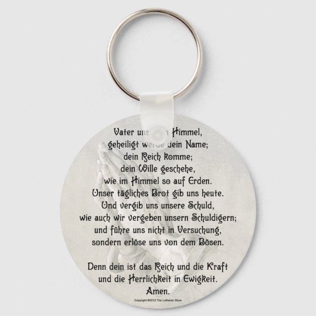 Lord's Prayer (deutsch) Basic Button Schlüsselanhä Schlüsselanhänger (Vorderseite)