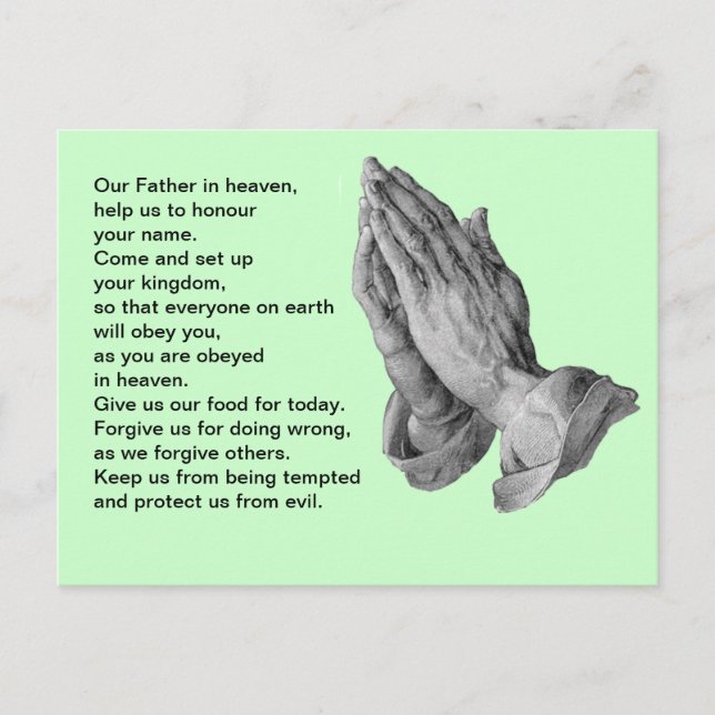 Lord's Prayer Green Postkarte (Vorderseite)