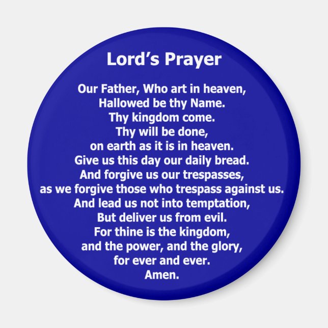 Lord's Prayer Magnet - Blau (Vorne)