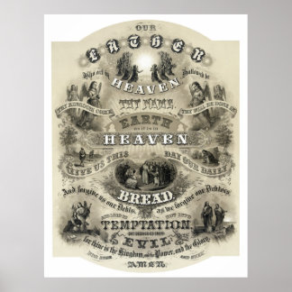 LORD'S PRAYER VIKTORIANISCHER STIL - 1876 POSTER