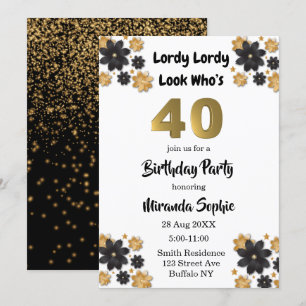 Lordy Lordy regarde qui est 40 Invitations d’anniv