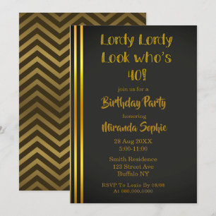 Lordy Lordy regarde qui est 40 Invitations d’anniv