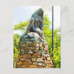Lorelei Rhein Statue Malereieffekt Feiertagspostkarte