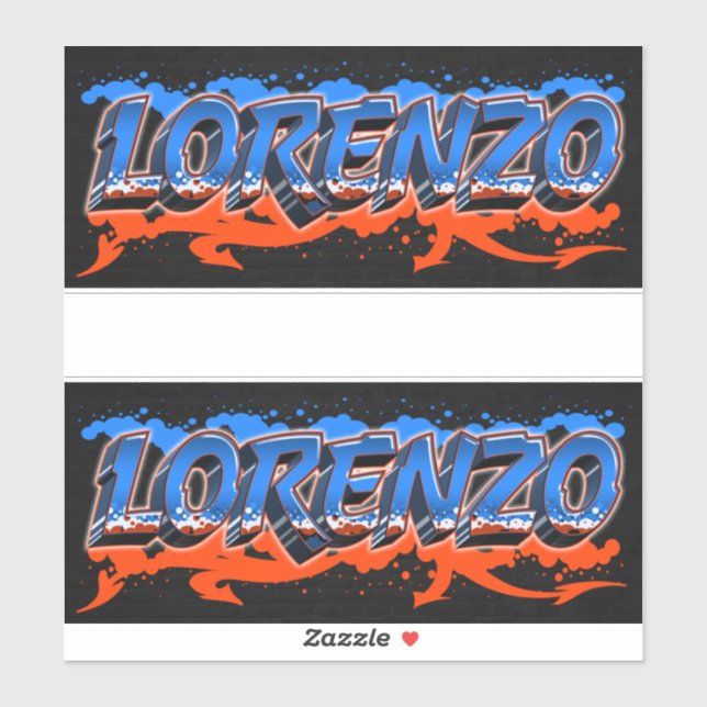 Lorenzo Prénom Nom Graffiti Autocollant Autocollan (Feuille)