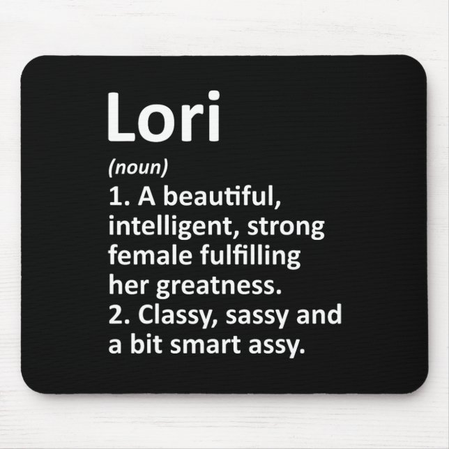 Lori Definition Personalisierter Name Lustiges Wei Mousepad (Vorne)